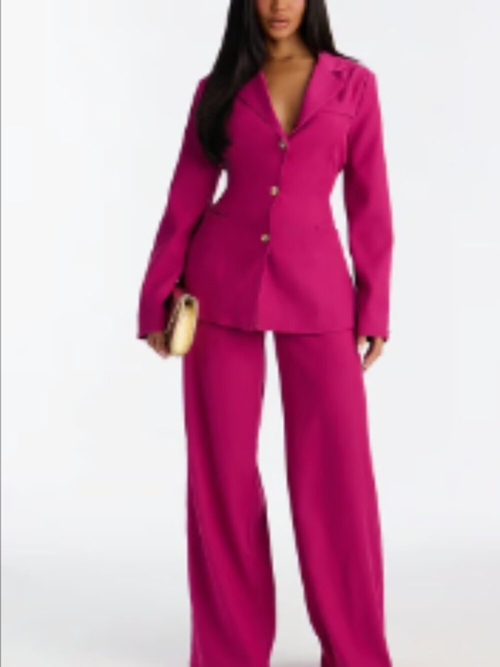 Fashion Nova Jaymee Adjustable Waist Blazer Pant Set